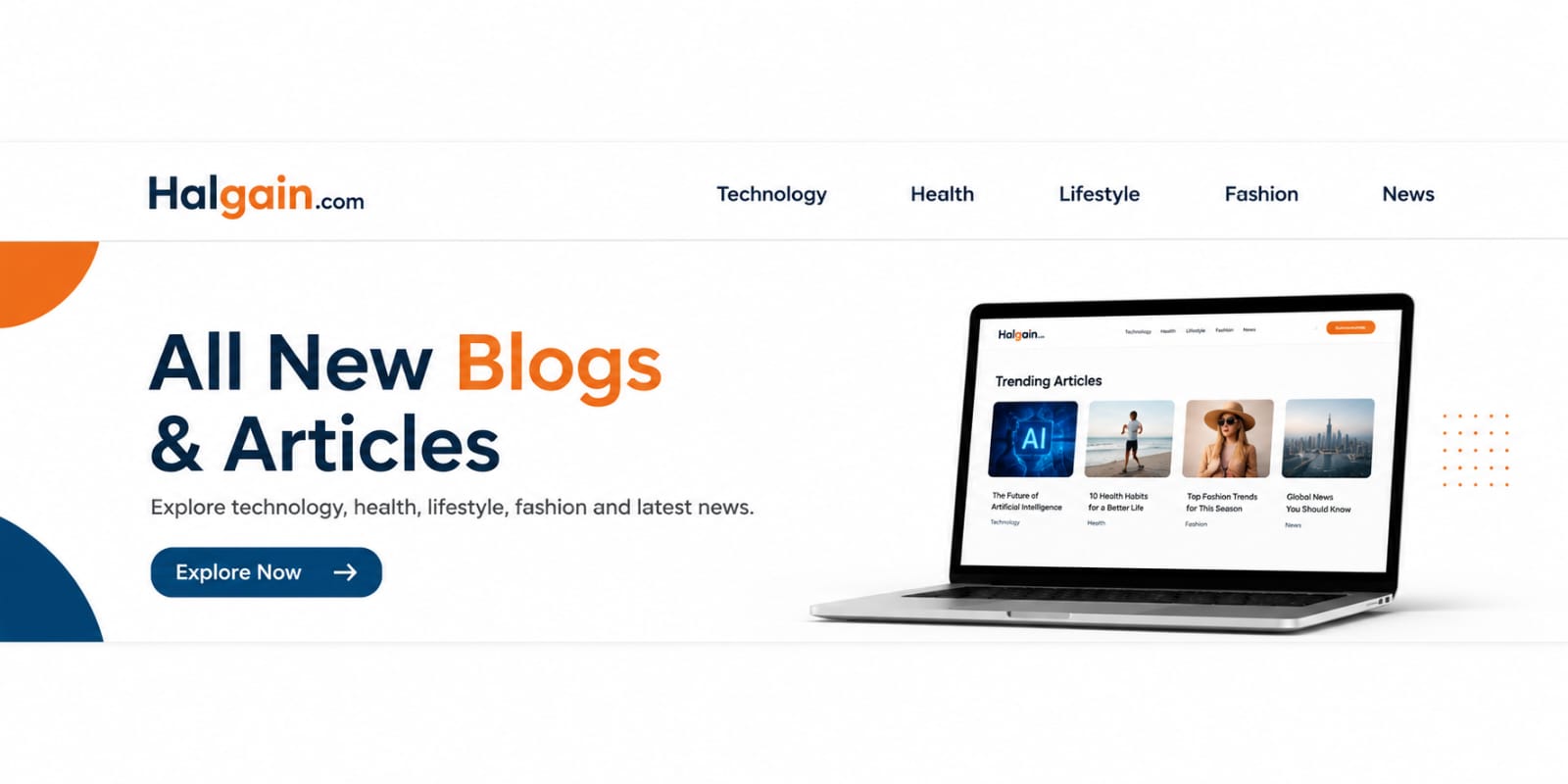 Halgain technology health lifestyle fashion and news blog banner