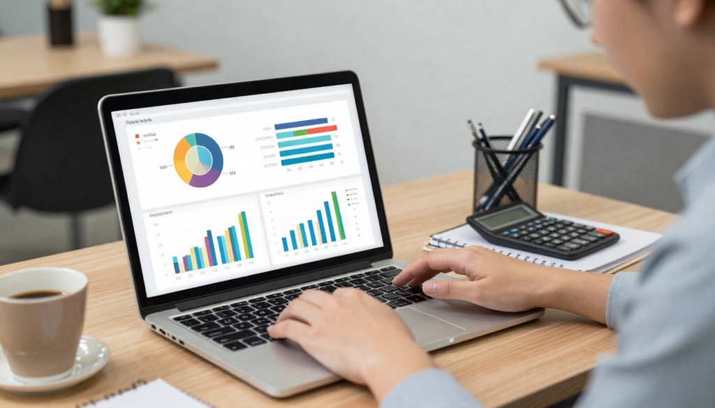 Small business owner managing Google Ads campaign