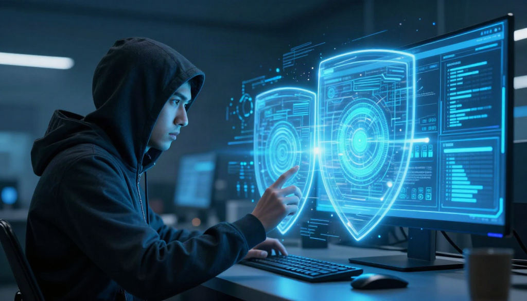 Cybersecurity Trends 2026 showing AI-powered phishing, deepfake attacks, and AI cyber defense